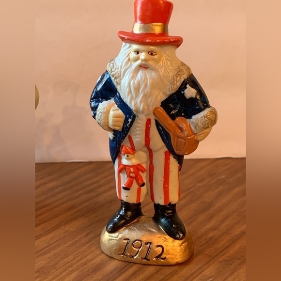 Set Of 5 MSR Imports Santa Ornaments Vintage Look Ceramic 1991 Taiwan 4 3/4” - Picture 2 of 7